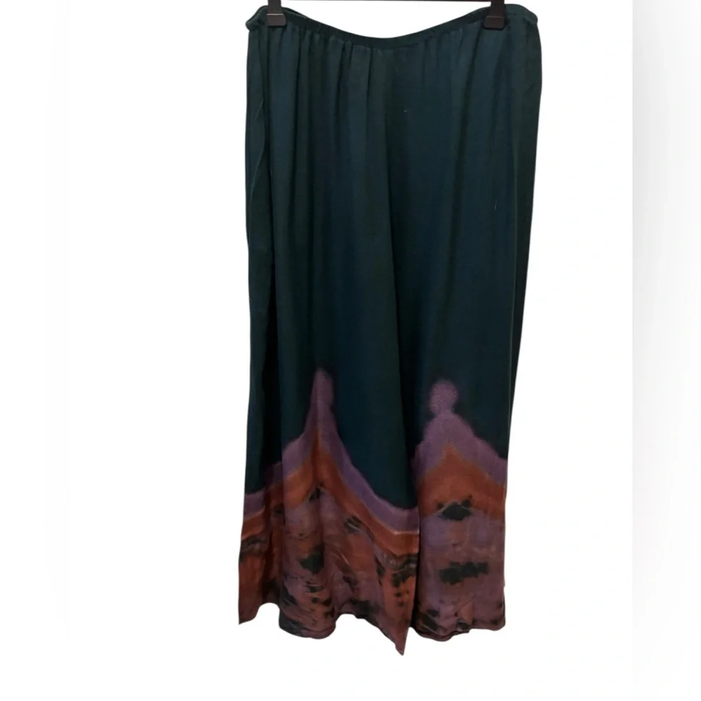 VTG Carole Dolighan Art 2 Wear Artsy 2PC Set L Dolman V Neck Tunic Wide Leg Pant